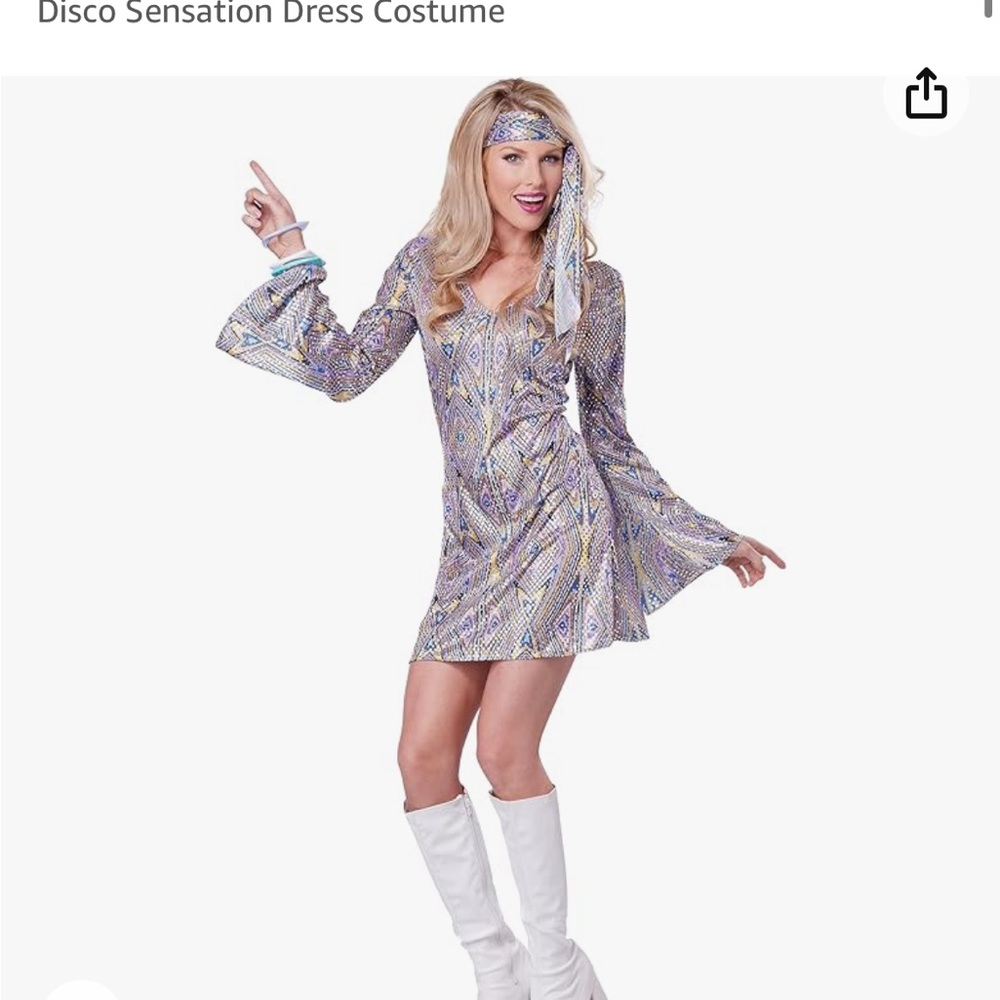 Go go disco girl sensation dress and headband